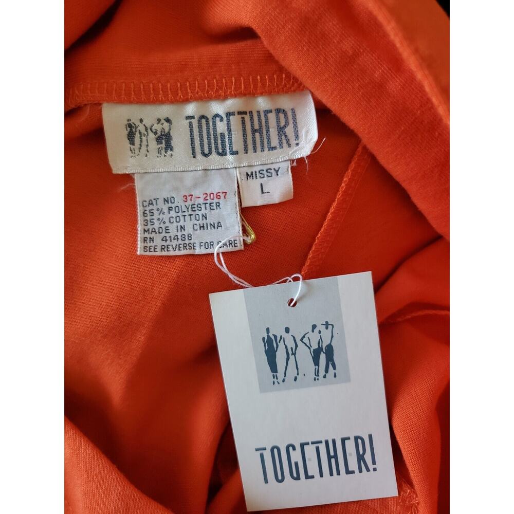 Vintage Together! Orange Long Sleeve T-Shirt, NWT Deadstock Women's Size Large - Picture 10 of 10